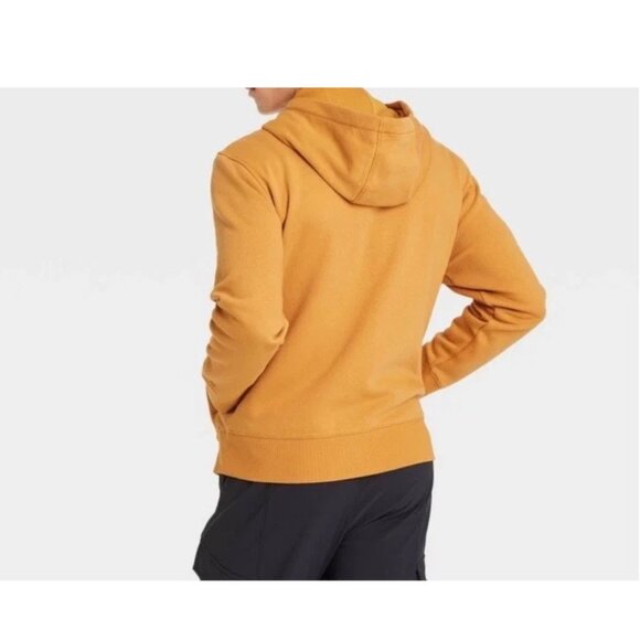 NWT All In Motion Men's Brown Cotton Fleece Full Zip Hooded Sweatshirt Pockets - Picture 3 of 12